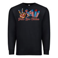 Black peace love freedom Premium Sweatshirt - RacoonDesign