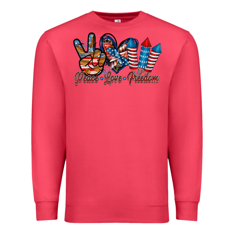 Peace Love Freedom Premium Sweatshirt by RacoonDesign | Teevron