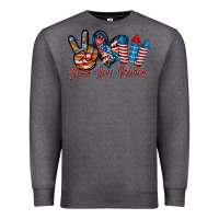 Charcoal Heather peace love freedom Premium Sweatshirt - RacoonDesign