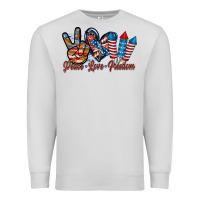 Dove Grey peace love freedom Premium Sweatshirt - RacoonDesign