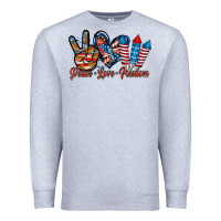 Heather Grey peace love freedom Premium Sweatshirt - RacoonDesign