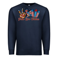 Navy peace love freedom Premium Sweatshirt - RacoonDesign