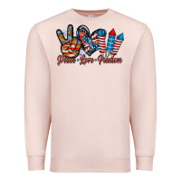Pale Pink peace love freedom Premium Sweatshirt - RacoonDesign