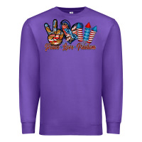 Purple peace love freedom Premium Sweatshirt - RacoonDesign