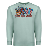 Seafoam peace love freedom Premium Sweatshirt - RacoonDesign