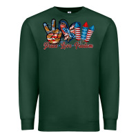 Sports Green peace love freedom Premium Sweatshirt - RacoonDesign