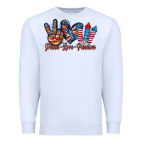 White peace love freedom Premium Sweatshirt - RacoonDesign