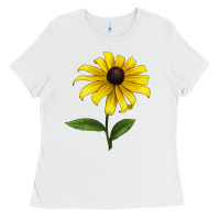 White Black Eyed Susan Flower Ladies Tee - LillyAllenDesigns