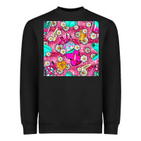 Black hairstylist coffee cups and daisy with leopard seamless pattern bbs Heavyweight Sweatshirt - BundleAndBundleShop