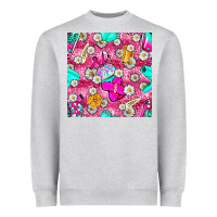 Heather Grey hairstylist coffee cups and daisy with leopard seamless pattern bbs Heavyweight Sweatshirt - BundleAndBundleShop