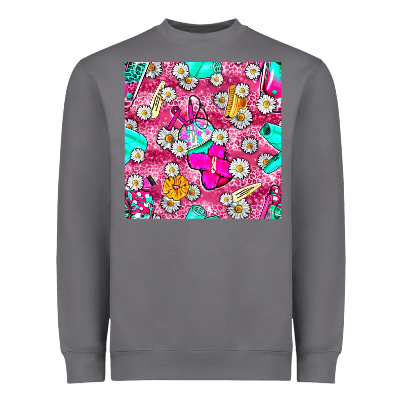 Hairstylist Coffee Cups And Daisy With Leopard Seamless Pattern Bbs Heavyweight Sweatshirt by BundleAndBundleShop | Teevron