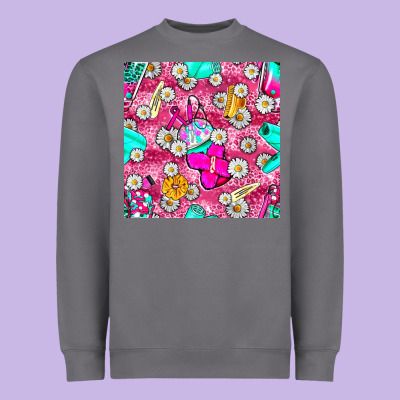 Hairstylist Coffee Cups And Daisy With Leopard Seamless Pattern Bbs Heavyweight Sweatshirt Designed By Bundleandbundleshop
