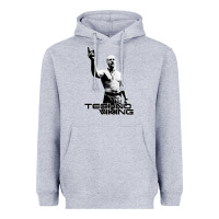 Heather Grey techno viking Heavyweight Hoodie - lanVoArt