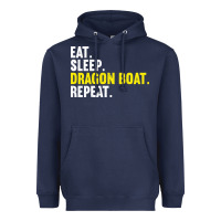 Navy Dragon Boat-Kdkal Heavyweight Hoodie - lanVoArt