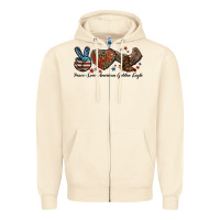 Sandshell Western Peace Love American Golden Eagle Zipper Hoodie - LillyAllenDesigns