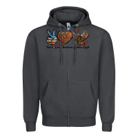 Smoke Western Peace Love American Golden Eagle Zipper Hoodie - LillyAllenDesigns