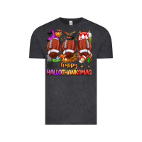 Vintage Black happy hallothanksmas football Vintage Tee - texasbilliewilder