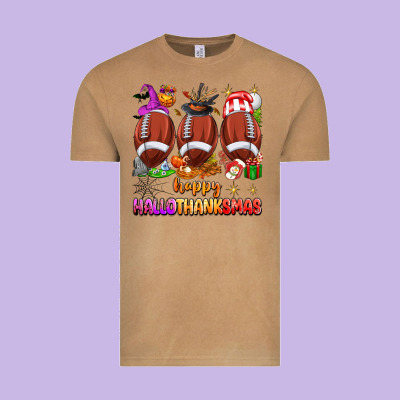 Happy Hallothanksmas Football Vintage Tee Designed By Texasbilliewilder