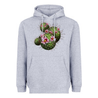 Heather Grey arizona fishhook cacti Heavyweight Hoodie - LillyAllenDesigns