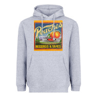 Heather Grey peaches records and tapes Heavyweight Hoodie - lanVoArt