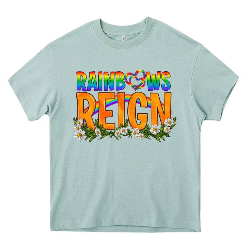 Lgbtq+ Rainbows Reign Heavy Core Tee by BundleAndBundleShop | Teevron