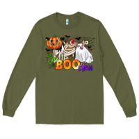 Army Green the boo crew Long Sleeve Tee - CowGirlArtShop