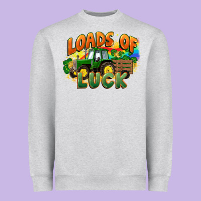 Loads Of Luck With Tractor St. Patricks Day Heavyweight Sweatshirt Designed By Fadigitalartstudio