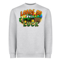 Heather Grey Loads of luck with tractor St. Patricks Day Heavyweight Sweatshirt - FaDigitalArtStudio