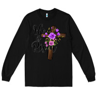 Black he is risen matthew 28 6 Long Sleeve Tee - Jasminsmagicworld