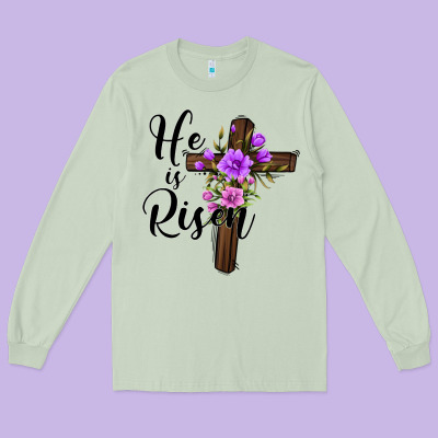 He Is Risen Matthew 28 6 Long Sleeve Tee Designed By Jasminsmagicworld