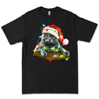 Black christmas scottish fold cat Premium Tee - LillyAllenDesigns