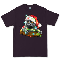 Plum christmas scottish fold cat Premium Tee - LillyAllenDesigns