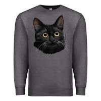 Charcoal Heather Bombay Cat Face Premium Sweatshirt - LillyAllenDesigns