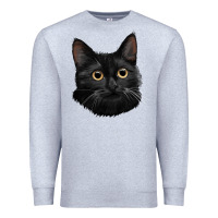Heather Grey Bombay Cat Face Premium Sweatshirt - LillyAllenDesigns