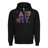 Black Army Veteran leopard frame 4th of July Zipper Hoodie - LillyAllenDesigns