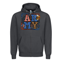Smoke Army Veteran leopard frame 4th of July Zipper Hoodie - LillyAllenDesigns