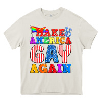 Cream Make America Gay Again Heavy Core Tee - BundleAndBundleShop
