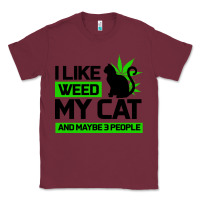 Burgundy Cat Weed I Like My Cat Gift Classic Tee - Bettercallsaul