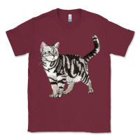 Burgundy American Shorthair Cat Classic Tee - LillyAllenDesigns