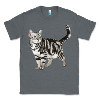 Charcoal Heather American Shorthair Cat Classic Tee - LillyAllenDesigns