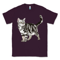 Plum American Shorthair Cat Classic Tee - LillyAllenDesigns