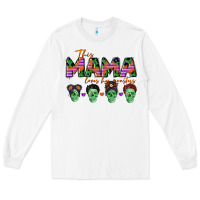 White personalized this mama loves her monsters Long Sleeve Tee - CowGirlArtShop