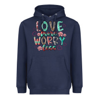 Navy love more worry less Heavyweight Hoodie - RacoonDesign