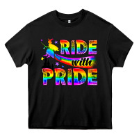 Black Western LGBTQ+ Ride With Pride Heavy Core Tee - BundleAndBundleShop