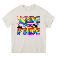 Cream Western LGBTQ+ Ride With Pride Heavy Core Tee - BundleAndBundleShop