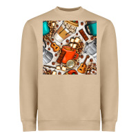 Camping Coffee Cups Marshmallow And Moka Pot With Leopard Seamless Pat Heavyweight Sweatshirt | Teevron