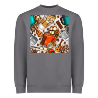 Storm camping coffee cups marshmallow and moka pot with leopard seamless pat Heavyweight Sweatshirt - BundleAndBundleShop