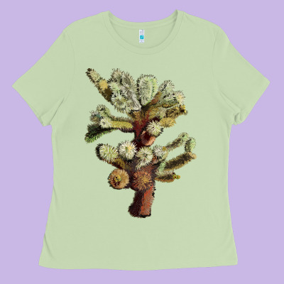 Cholla Tree Cactus Ladies Tee Designed By Lillyallendesigns
