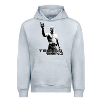 Heather Grey techno viking Urban Hoodie - lanVoArt