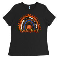 Black Basketball Rainbow Ladies Tee - RanaPortraitStore